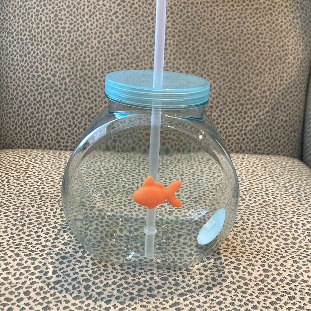 Target Goldfish fish tank cup with straw